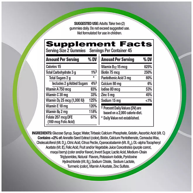Centrum MultiGummies Multivitamin Gummies for Adults 50 + , 200 count