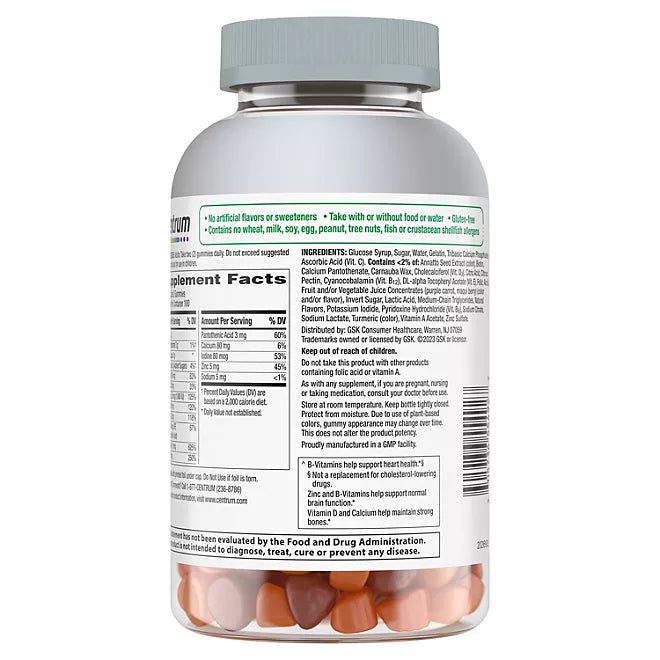 Centrum MultiGummies Multivitamin Gummies for Adults 50 + , 200 count