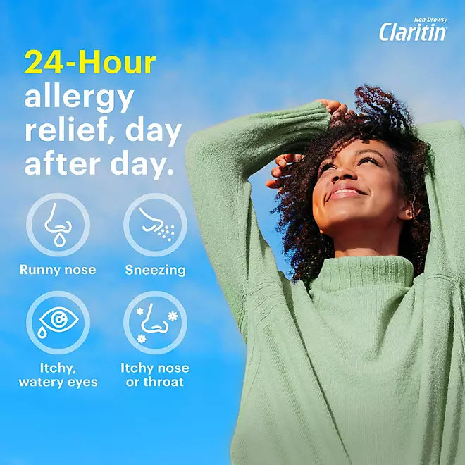 Claritin 24 Hour Non-Drowsy Allergy Medicine Tablets , 115 count