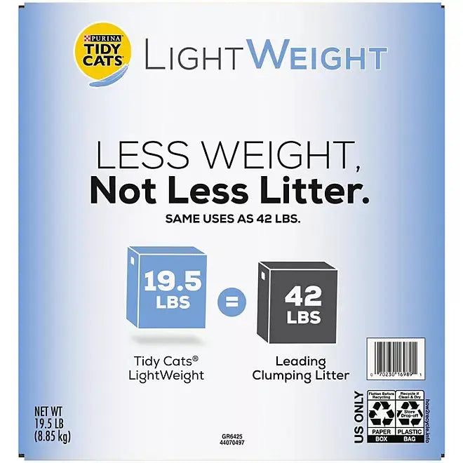 Purina Tidy Cats Light Weight, Low Dust, Clumping Cat Litter, Lightweight 24/7 Performance Multi Cat Litter - 19.5 lb. Box - Retail Therapy Outlet