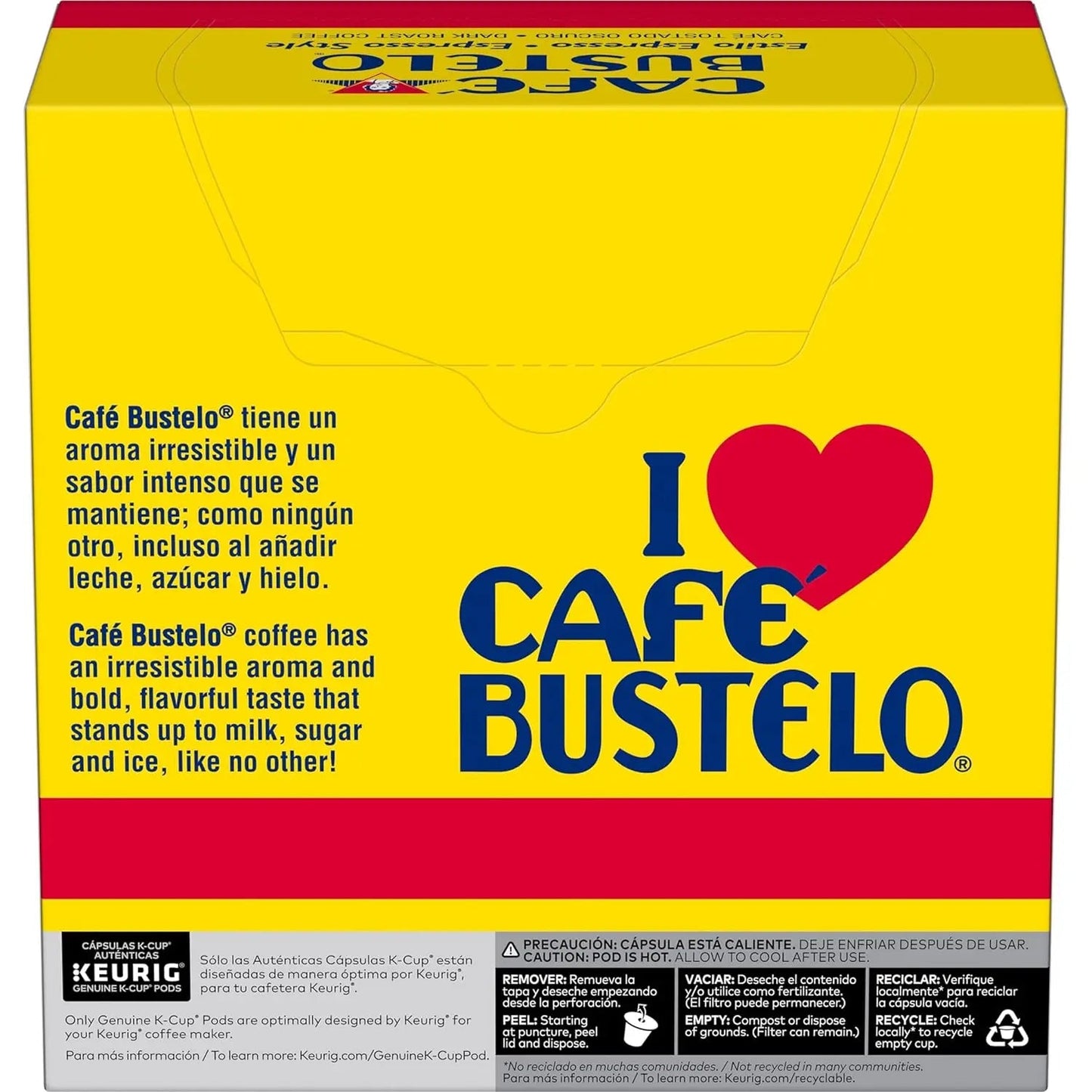 Café Bustelo Espresso Style, Dark Roast Coffee, 32 Keurig K-Cup Pods Cafe Buestelo