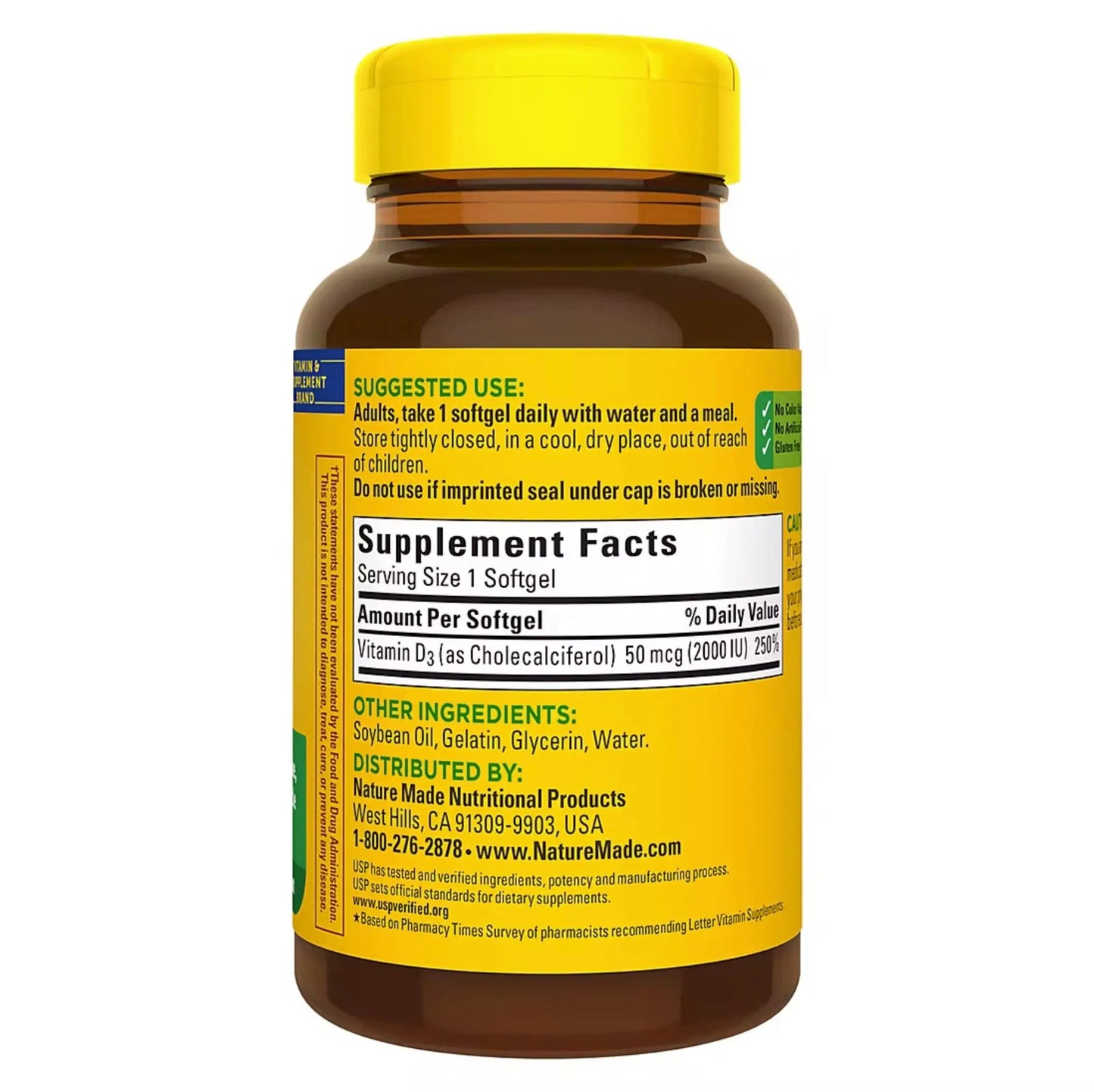 Nature Made Vitamin D3 2000 IU (50 mcg) Softgels, 320 count Nature Made