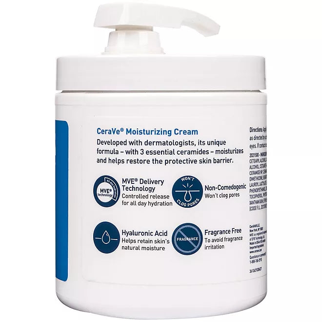 CeraVe Daily Moisturizing Cream with Pump, 19 oz.