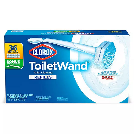 Clorox ToiletWand Disposable Toilet Cleaning System , 1 ToiletWand Handle + 36 Disinfecting Refills