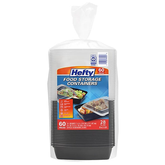 Hefty Food Storage Containers with Lids , 28 oz., 60 pc.