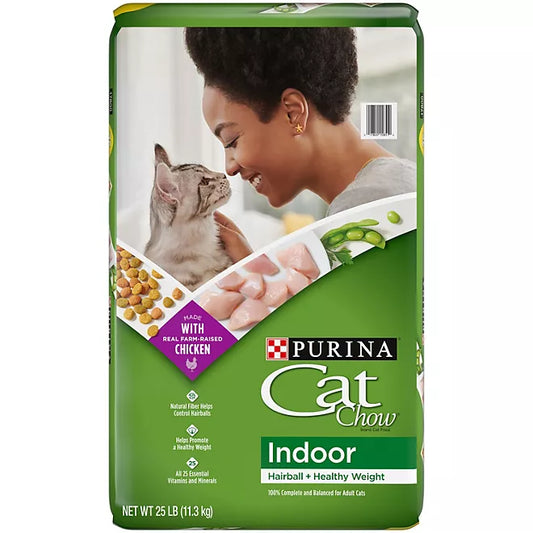 Purina Cat Chow Indoor Dry Cat Food, Hairball + Healthy Weight , 25 lbs.
