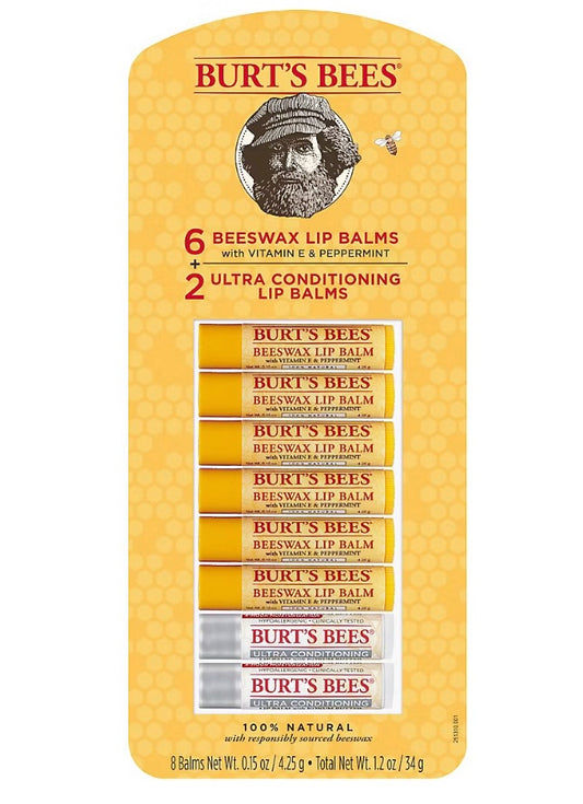 Burts Bees Lip Balm Variety Pack, 8 pk.