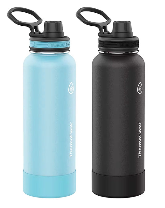 Thermoflask 40 oz. Spout Bottle, 2 pack. - Sky/Carbon