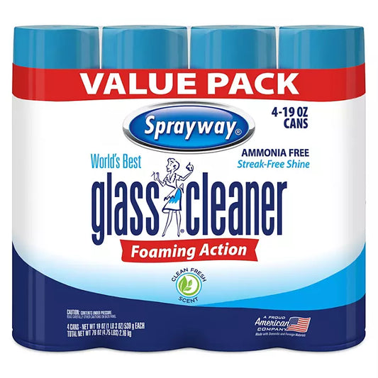 Sprayway Glass Cleaner, 19 oz. cans , Choose Pack Size