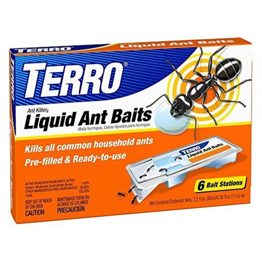 TERRO Liquid Ant Bait Ant Killer 6 Bait Stations