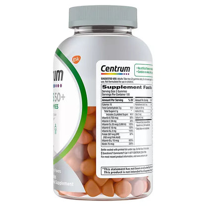 Centrum MultiGummies Multivitamin Gummies for Adults 50 + , 200 count