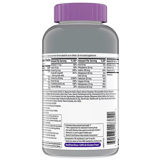 Centrum Silver Multivitamin Women 50+ , Multimineral Supplement Tablets , 275 count