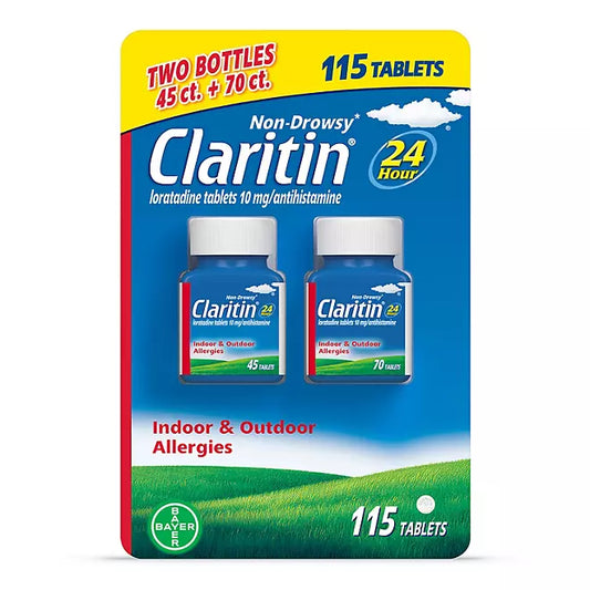 Claritin 24 Hour Non-Drowsy Allergy Medicine Tablets , 115 count