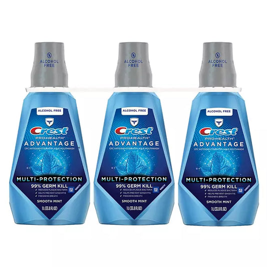 Crest Pro-Health Advantage Multi-Protection Mouthwash, Smooth Mint , 33.8 fl. oz., 3 pk.