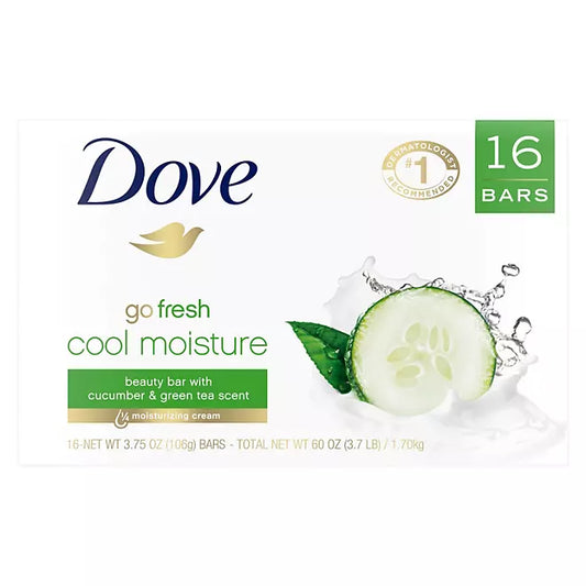 Dove Go Fresh Beauty Bar, Cool Moisture , 3.75 oz., 16 count