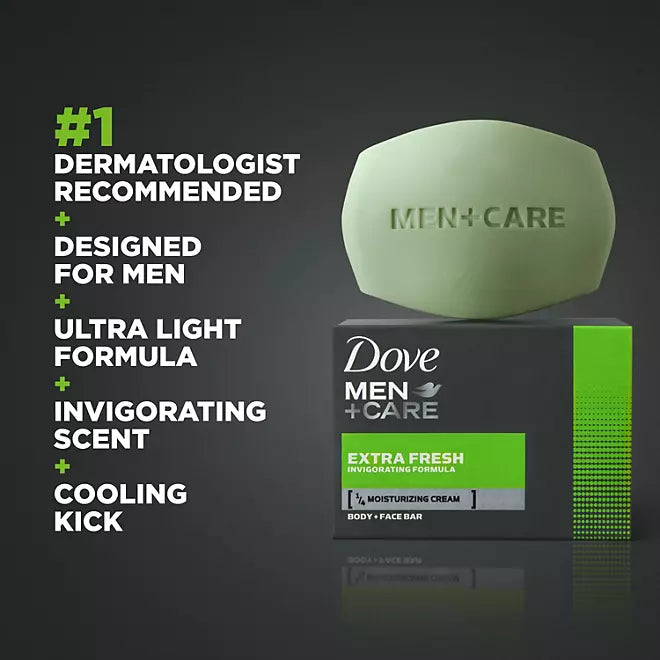 Dove Men+Care Body and Face Bar Soap, Extra Fresh , 3.75 oz., 14 count