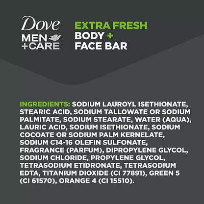 Dove Men+Care Body and Face Bar Soap, Extra Fresh , 3.75 oz., 14 count