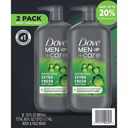 Dove Men+Care Body and Face Wash, Extra Fresh , 30 fl. oz., 2 pk.