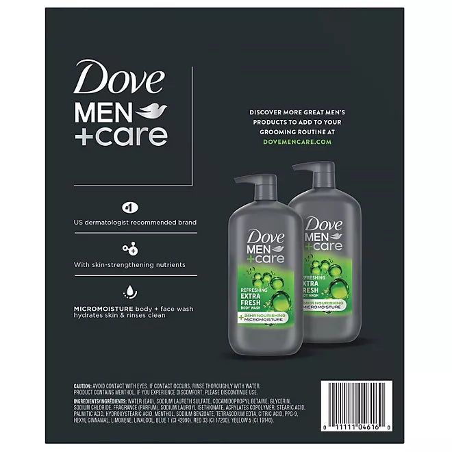 Dove Men+Care Body and Face Wash, Extra Fresh , 30 fl. oz., 2 pk.