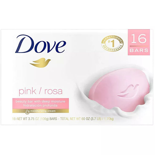 Dove Beauty Bar Soap, Pink , 3.75 oz., 16 count