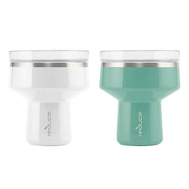 Reduce Vacuum Insulated Stainless Steel Saltini Tumbler , 16 oz., 2 pk.  keep drinks cold for up to 14 hours-Margaritas, cosmos, martinis or any other cocktail-360 degree Salt & Sip Lid