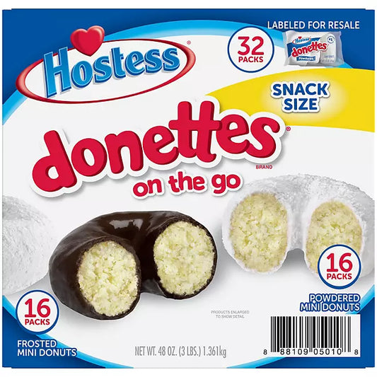 Hostess Mini Powdered & Frosted Chocolate Donettes , 32 pk.
