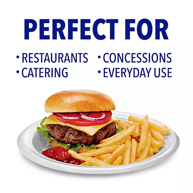 Hefty Supreme Foam Disposable Lunch Plates, 8 7/8" , 250 count