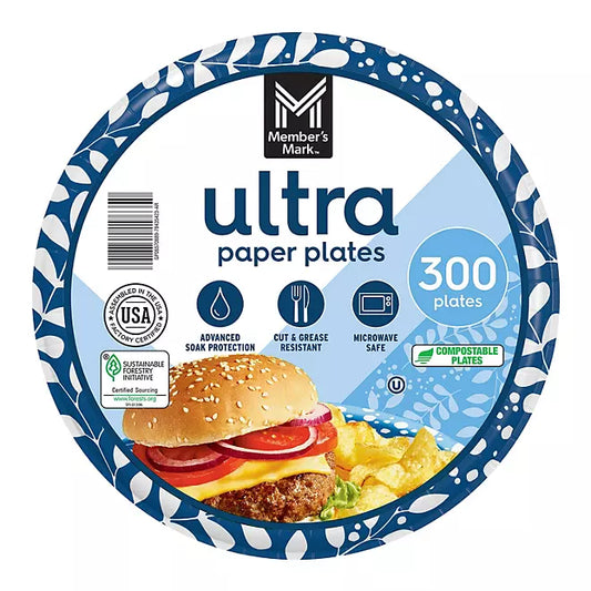 Member's Mark Ultra Lunch Paper Plates , 8.5", 300 count