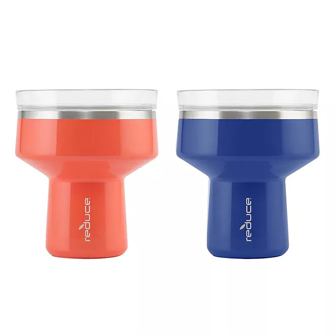 Reduce Vacuum Insulated Stainless Steel Saltini Tumbler , 16 oz., 2 pk.  keep drinks cold for up to 14 hours-Margaritas, cosmos, martinis or any other cocktail-360 degree Salt & Sip Lid