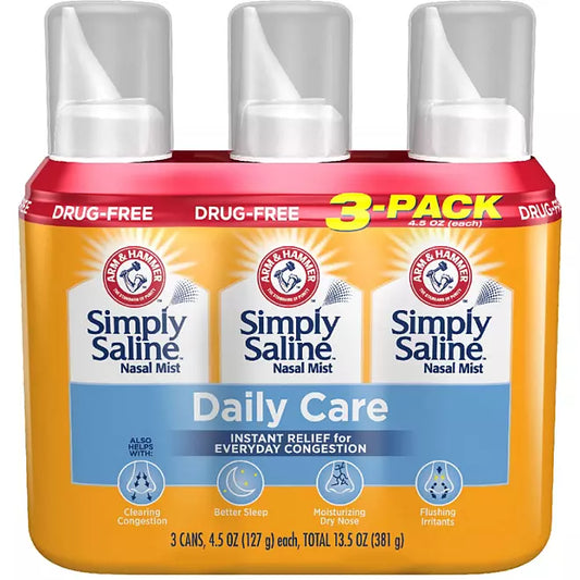 Simply Saline Daily Care Adult Nasal Mist , 3 pk., 4.5 oz./pk.