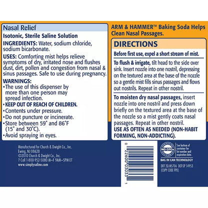 Simply Saline Daily Care Adult Nasal Mist , 3 pk., 4.5 oz./pk.