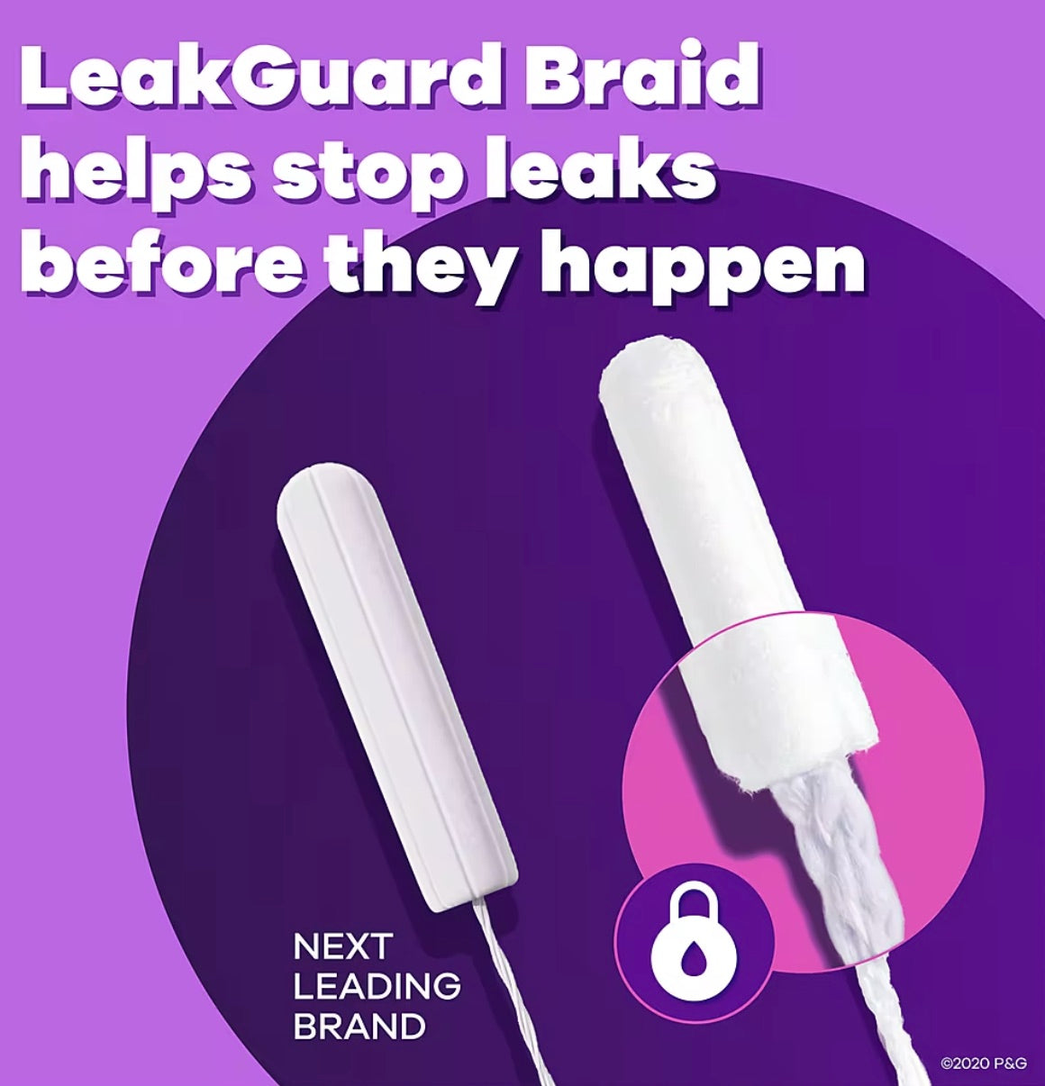 Tampax Radiant Tampons Trio Pack with LeakGuard Braid, Lite/Regular/Super Absorbency, 80 count - Unscented