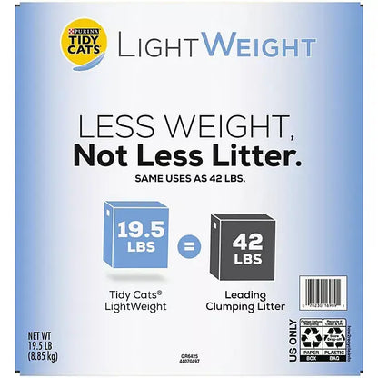 Purina Tidy Cats Light Weight, Low Dust, Clumping Cat Litter, Lightweight 24/7 Performance Multi Cat Litter - 19.5 lb. Box - Retail Therapy Outlet