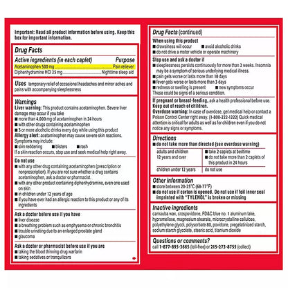 Tylenol PM Extra Strength Pain Relief Caplets , 225 count