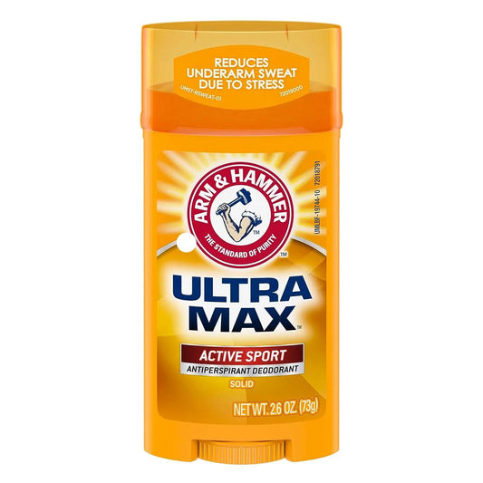 Arm & Hammer Ultra Max Antiperspirant Deodorant ACTIVE SPORT, Invisible Solid, 2.6 oz. 12 pack - Retail Therapy Outlet