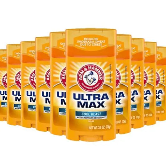 Arm & Hammer Ultra Max Antiperspirant Deodorant COOL BLAST, Invisible Solid, 2.6 oz. 12 pack - Retail Therapy Outlet