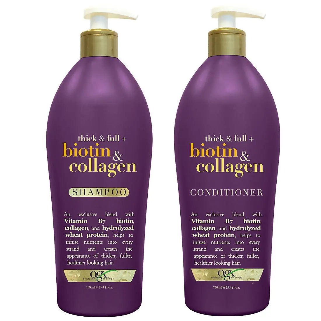 OGX Thick & Full Biotin plus Collagen Shampoo or Conditioner - Retail Therapy Outlet