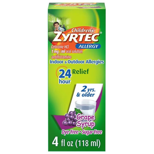 Children's Zyrtec Antihistamine Allergy Liquid, Grape , 4 fl. oz