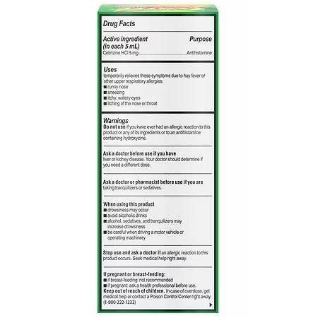 Children's Zyrtec Antihistamine Allergy Liquid, Grape , 4 fl. oz