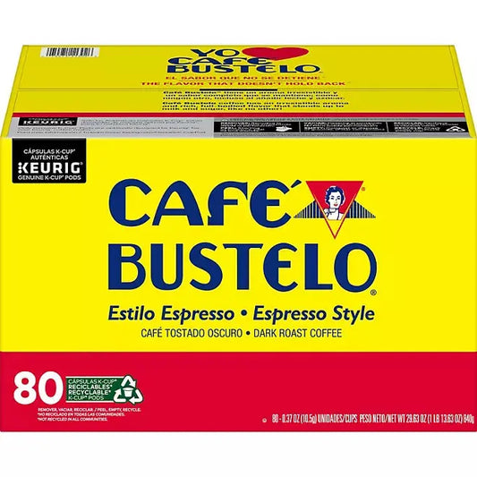 Cafe Bustelo Espresso Style K-Cup for Keurig Brewers, 80 Count - Retail Therapy Outlet