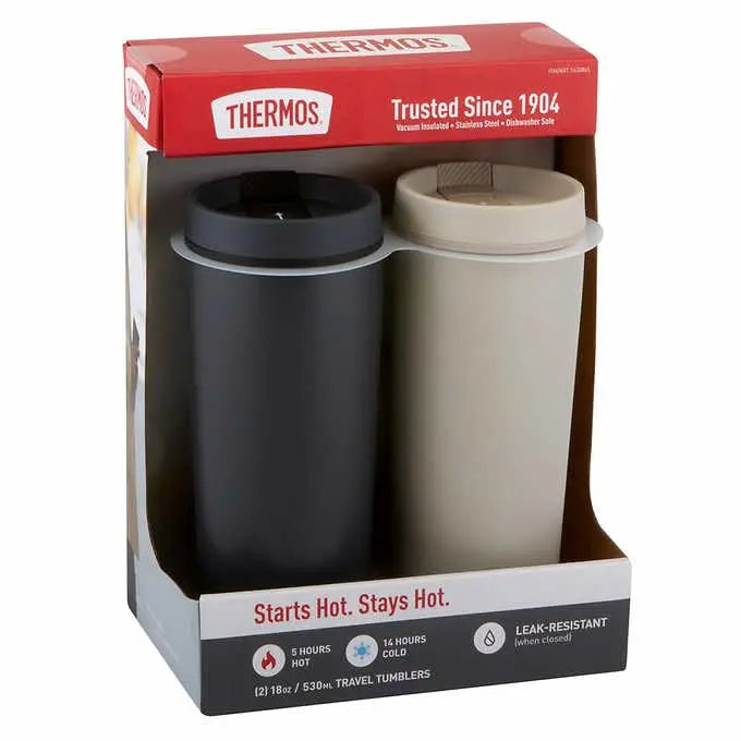 THERMOS Travel Tumblers 2-Pack Stainless Steel - Retail Therapy Outlet