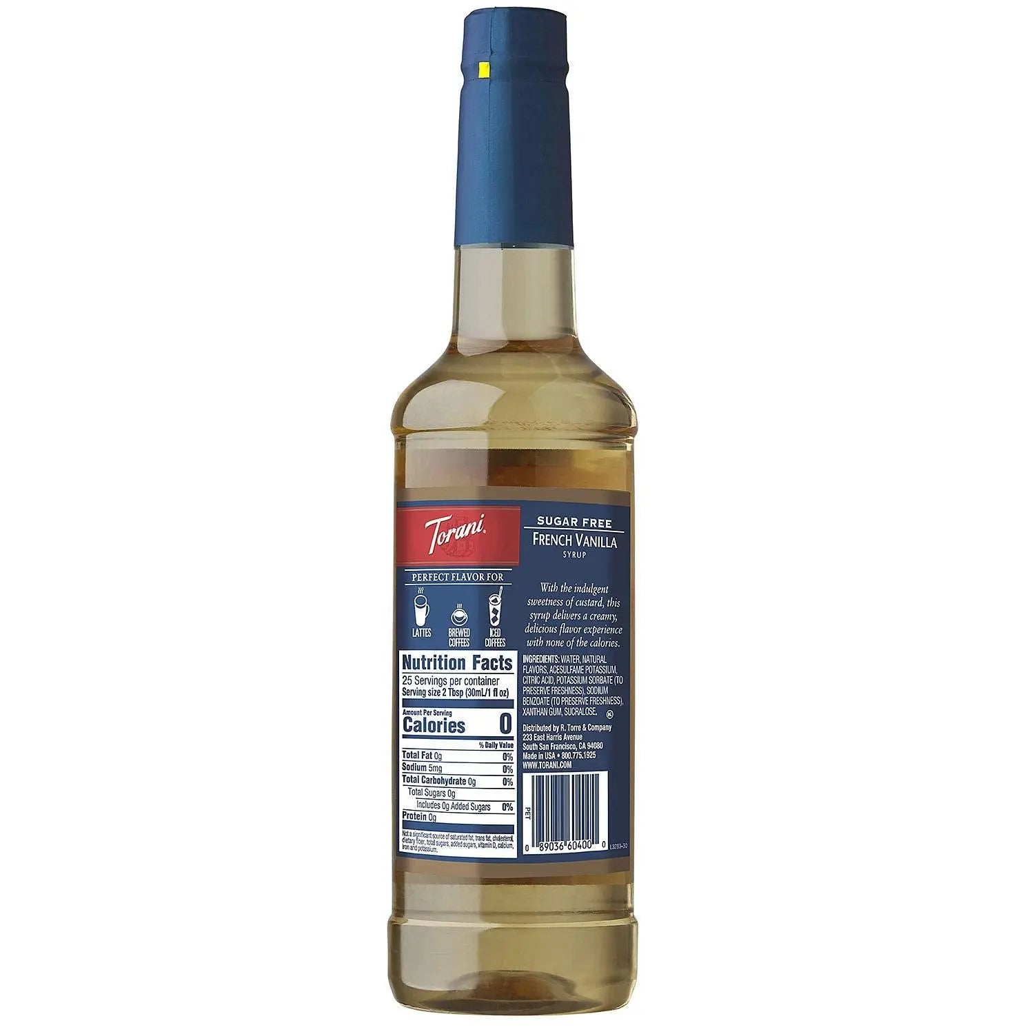 3x Torani Sugar-Free French Vanilla Syrup (750 mL) Value Pack - Retail Therapy Outlet