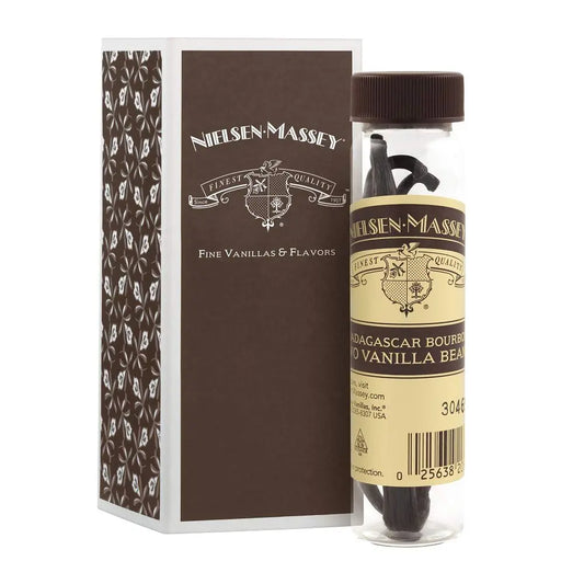 Nielsen-Massey Madagascar Bourbon Vanilla Beans for Baking and Cooking, 2-Bean Vial - Retail Therapy Outlet