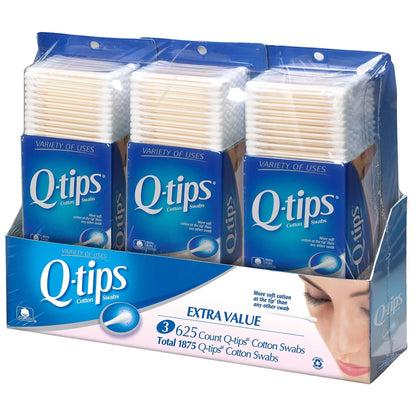 Q-tips Cotton Swabs, Club Pack 1875 ct(Pack of 3) - Retail Therapy Outlet