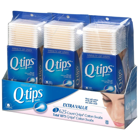 Q-tips Cotton Swabs, Club Pack 1875 ct(Pack of 3) - Retail Therapy Outlet