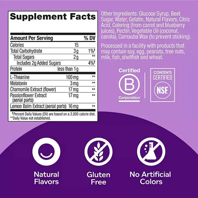 OLLY Restful Sleep Gummies, Blackberry (110 count) Ricola