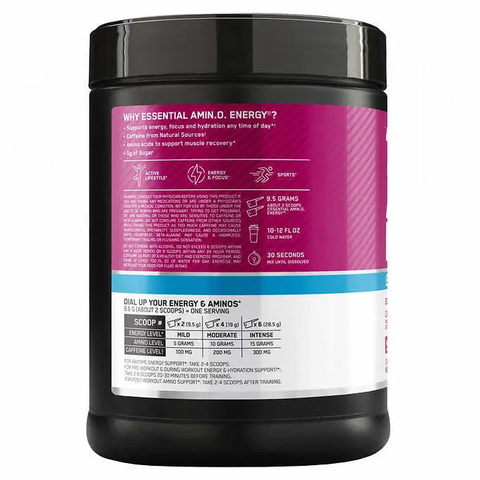 Optimum Nutrition Essential Amino Energy + Electrolytes, Wild Berry, 1.51 lbs Liquid IV