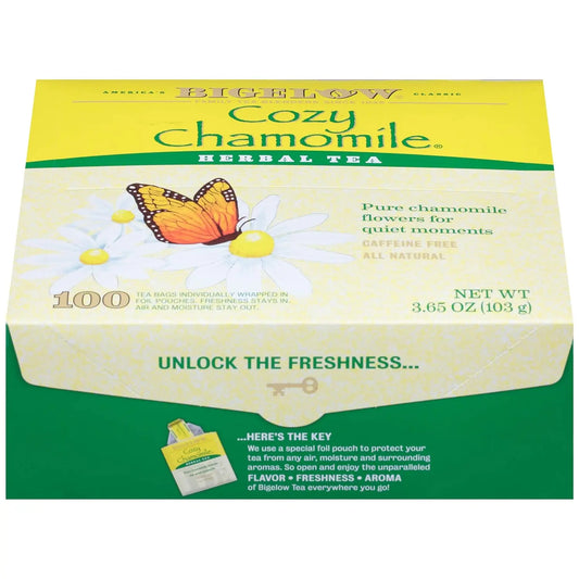 Bigelow Cozy Caffeine Free Chamomile Tea, 100 count - Retail Therapy Outlet