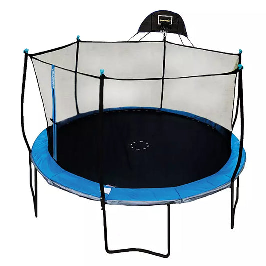 BouncePro 14' Trampoline with Safety Enclosure and Basketball System