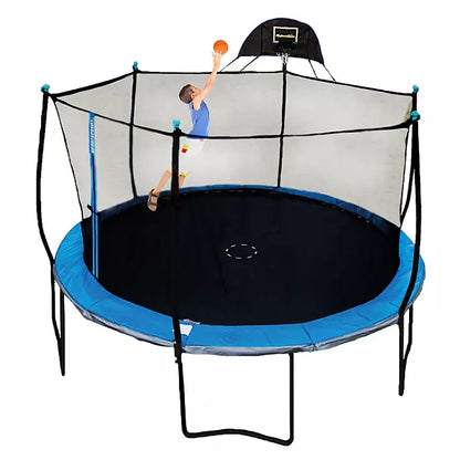 BouncePro 14' Trampoline with Safety Enclosure and Basketball System